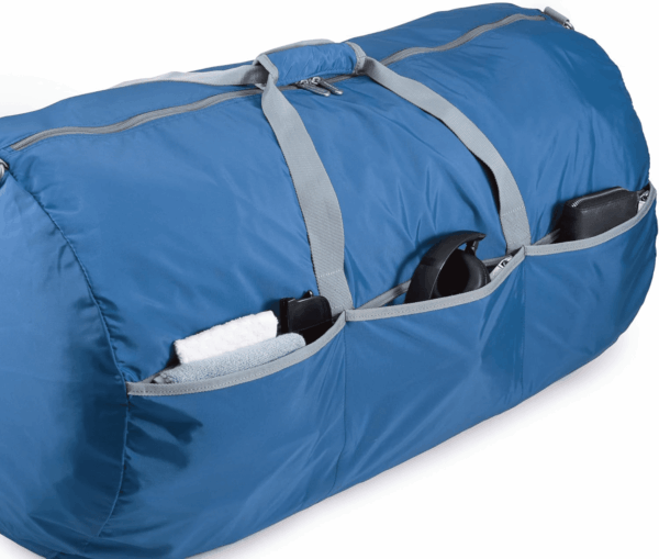 Large Duffel Bag (100L) for Travel, Travel Bag, with Multiple Zippered Pockets, Lightweight yet Durable Nylon Material, 50-Pound Weight Capacity, Navy Blue, 32.4"L X 16.9"W X 16.9"H - Image 5