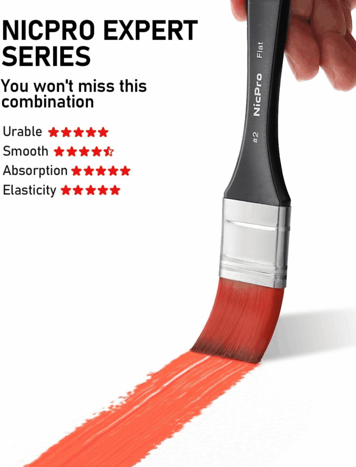 26Pcs Paint Brush Set, Professional Paintbrushes with Palette Knife, Craft Paint Brushes for Acrylic Painting, Oil, Watercolor, Gouache & Canvas, Drawing & Art Supplies for Adults, Kids Artists - Image 3