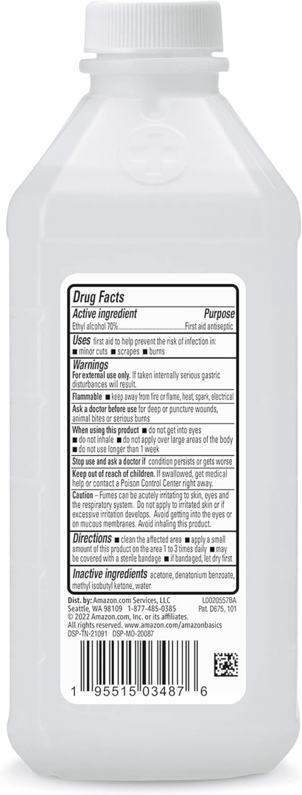 70% Ethyl Rubbing Alcohol First Aid Antiseptic, Unscented, 16 Fl Oz (Pack of 12) (Previously Solimo) - Image 4