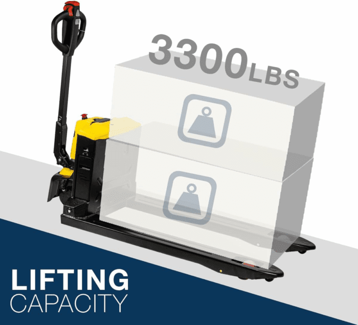 2-Pieces Full Electric Pallet Jack Lithium 3300Lbs Capacity 7.5" Lift 45" X 27" Forks Pallet Truck, Multi-Function Handle - Image 4