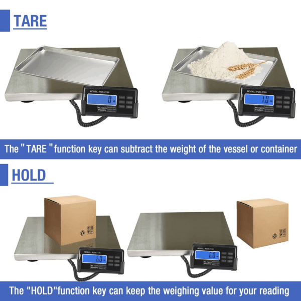 Large 440Lbs Shipping Scale, 15"X 12" Platform Heavy Duty Stainless Steel Platform for Postal Industrial Floor Business Office Home Warehouse Package Luggage - Image 6