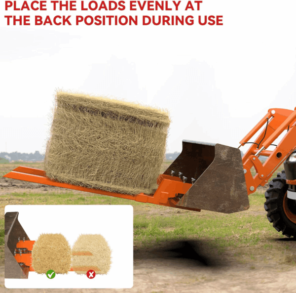 2025 New Upgraded Clamp on Pallet Forks with Twin round Pad Screw, Orange 60" Total Length 4000LBS Tractor Bucket Forks, Non-Slip Design Quick Attach Pallet Forks Attachment for Tractor Bucket - Image 8