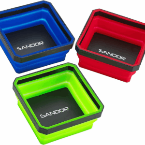 Collapsible Magnetic Parts Tray Set - (Pack of 3) Tool Trays for Screw, Bolts, Nuts, Washers, Pins and Other Small Metal Parts - 4.25 Inch Square - Red, Blue, and Green