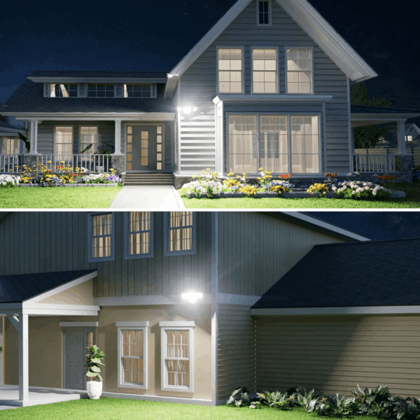 60W LED Dusk to Dawn Outdoor Lighting, 6000LM Exterior Flood Lights, IP65 Waterproof Outdoor 3 Adjustable Heads Photocell Lights Fixture, 6500K Daylight Floodlights for Garage, Patio, Yard - Image 6