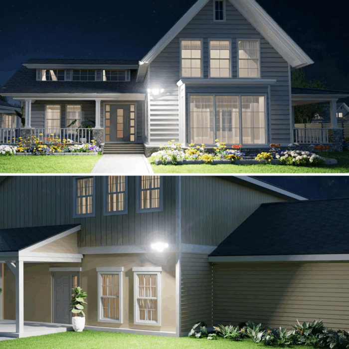 60W LED Dusk to Dawn Outdoor Lighting, 6000LM Exterior Flood Lights, IP65 Waterproof Outdoor 3 Adjustable Heads Photocell Lights Fixture, 6500K Daylight Floodlights for Garage, Patio, Yard - Image 6