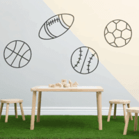 4 Packs Sports Room Decor for Boys Metal Modern Soccer Wall Art Decor Black Basketball Baseball Football Hanging Room Decorations for Kids Boy Sports Playroom Bedroom Nursery - Image 4