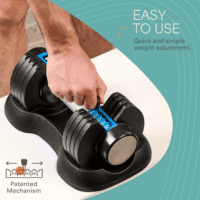 Adjustable Dumbbells Set/Single - 15Lb 43Lb 55Lb 25 Lb Dumbbell Sets with Rack - Quick Adjust, Secure Grip Weights Dumbbells Set - Compact Hand Weights for Women/Men at Home Gym - Image 3