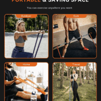 Pull up Assistance Bands - Set of 5 Resistance Heavy Duty Workout Exercise Stretch Fitness Bands Assist Set for Body, Instruction Guide and Carry Bag Included - Image 6