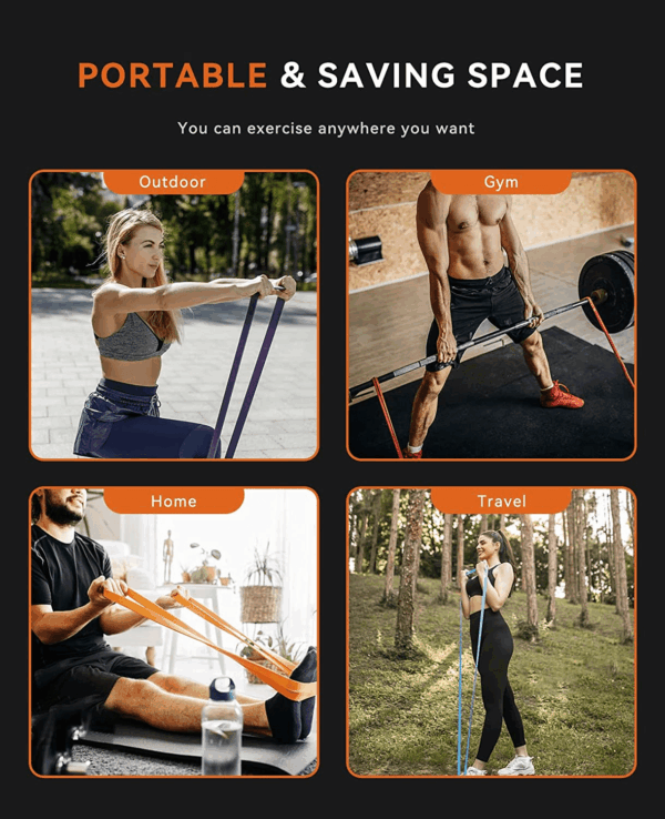 Pull up Assistance Bands - Set of 5 Resistance Heavy Duty Workout Exercise Stretch Fitness Bands Assist Set for Body, Instruction Guide and Carry Bag Included - Image 6