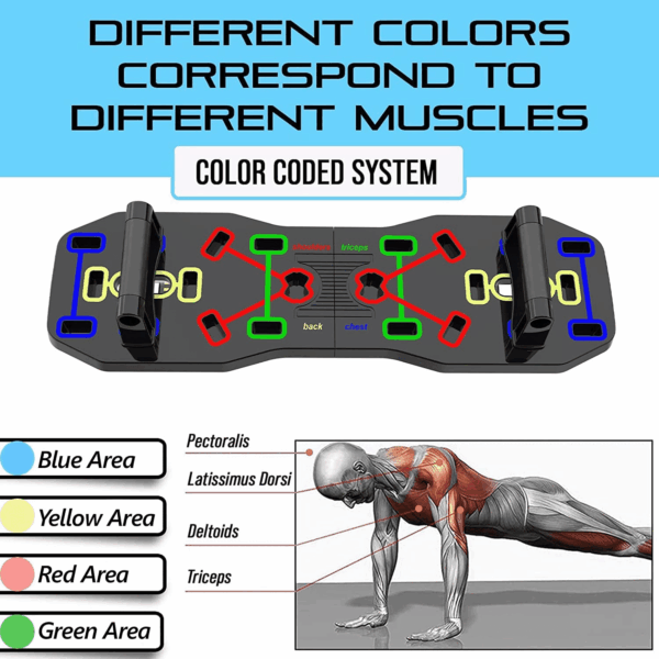 Push up Board, Foldable 10 in 1 Push up Bar with Resistance Bands,Portable Multi-Function Push up Handles for Floor,Professional Push up Strength Training Equipment - Image 3