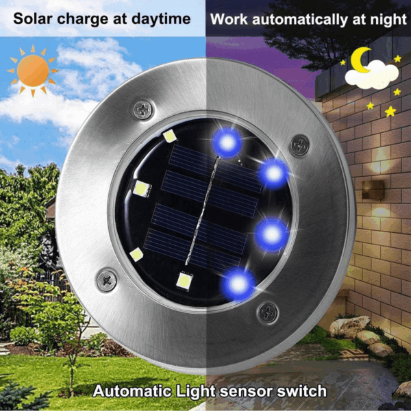 Solar Ground Lights, Waterproof Solar Garden Lights, Upgraded Outdoor Garden Waterproof Bright In-Ground Lights, Landscape Lights for Pathway,Yard,Deck,Lawn,Patio,Walkway (12 Pack Blue Light) - Image 2
