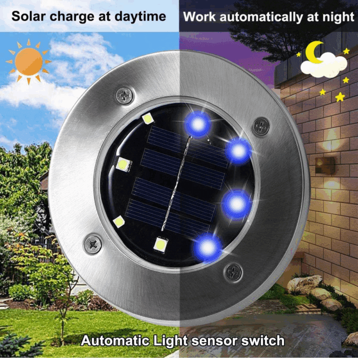 Solar Ground Lights, Waterproof Solar Garden Lights, Upgraded Outdoor Garden Waterproof Bright In-Ground Lights, Landscape Lights for Pathway,Yard,Deck,Lawn,Patio,Walkway (12 Pack Blue Light) - Image 2
