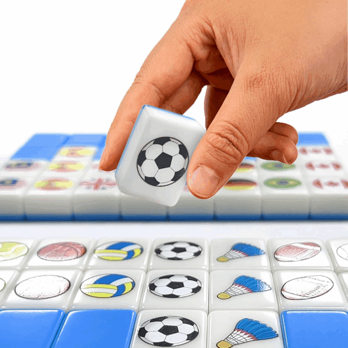 Seaside Escape Game Blocks， Mahjong Tile Game Sets with 65 Tiles 30Mm Flag and Ball Pattern with Handbag for Spring Picnic Party Gift. - Image 7