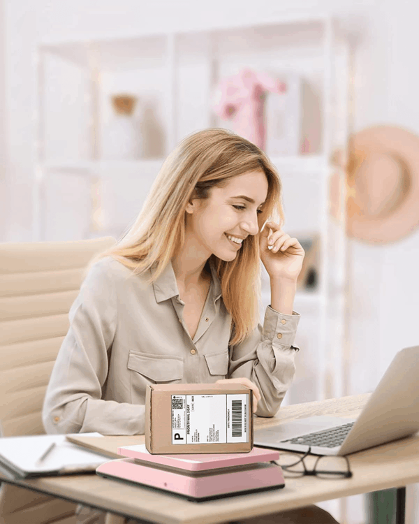 Shipping Scale, Accurate 66Lb/0.1Oz Postal Scale with Sweet Pink Style, Hold/Tear/Pcs Function, Auto-Off, Battery & AC Adapter, Back-Lit LCD Display, Digital Scale for Packages and Food Pink - Image 8