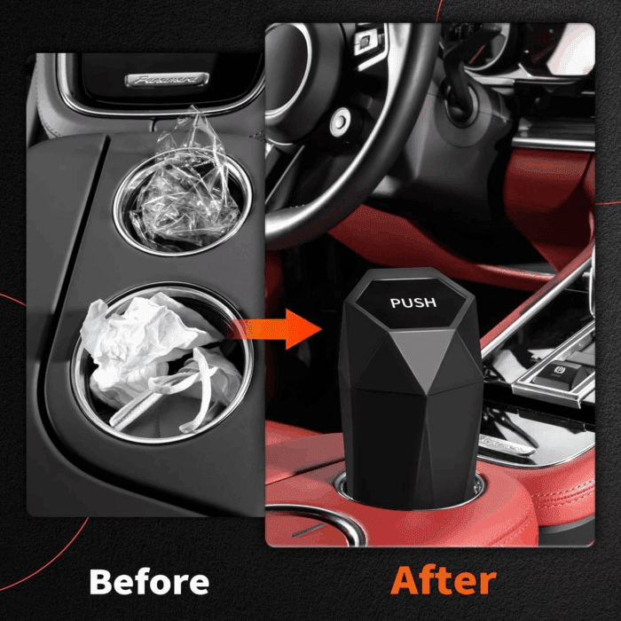 Car Trash Can with Lid - 2 Pack, Car Accessories for Interior, Leakproof Vehicle Garbage Can with 30 Attached Trash Bags, Multipurpose Organizers and Storage for Home, Office,Black - Image 5