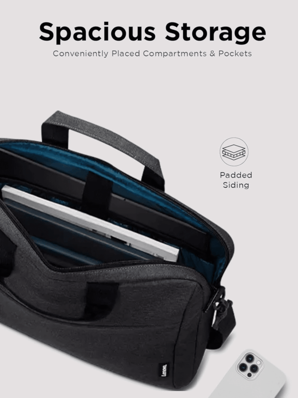 Laptop Bag T210, Messenger Shoulder Bag for Laptop or Tablet, Sleek, Durable & Water-Repellent Fabric - Image 3