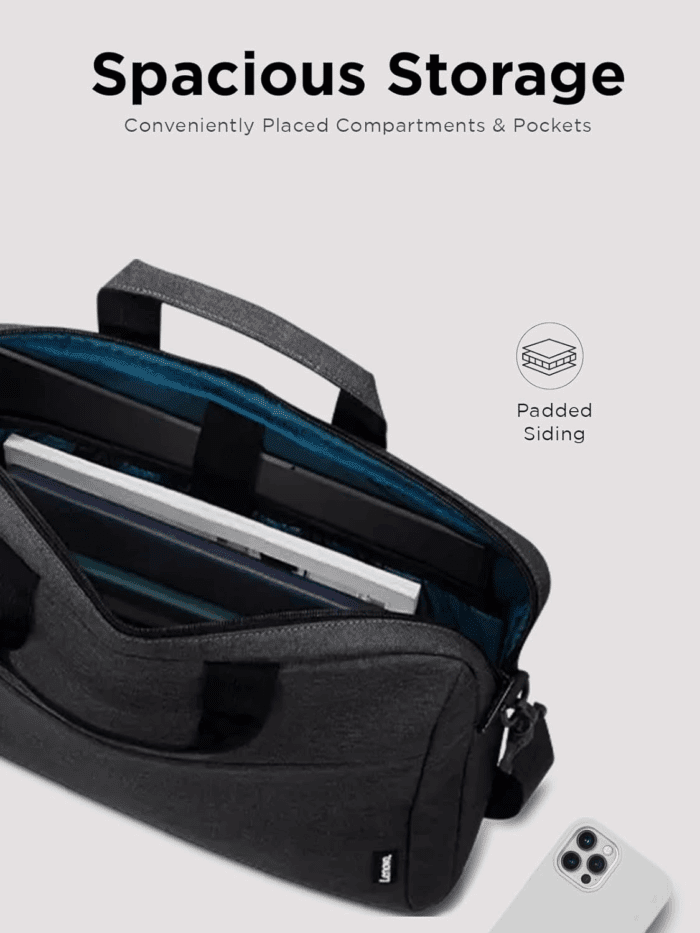 Laptop Bag T210, Messenger Shoulder Bag for Laptop or Tablet, Sleek, Durable & Water-Repellent Fabric - Image 3