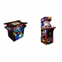 Arcade 1Up  X-Men 4 Player Arcade Machine (With Riser & Stool) - Electronic Games & Mortal Kombat Head-To-Head Arcade Machine, 2 Player Cocktail Style Cabinet for Home