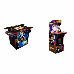 Arcade 1Up  X-Men 4 Player Arcade Machine (With Riser & Stool) - Electronic Games & Mortal Kombat Head-To-Head Arcade Machine, 2 Player Cocktail Style Cabinet for Home
