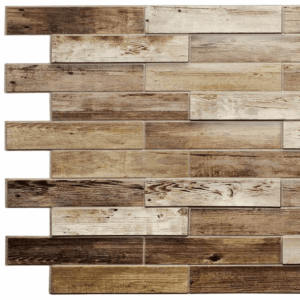38-In X 18-In Embossed Brown PVC Wall Panel Abstract