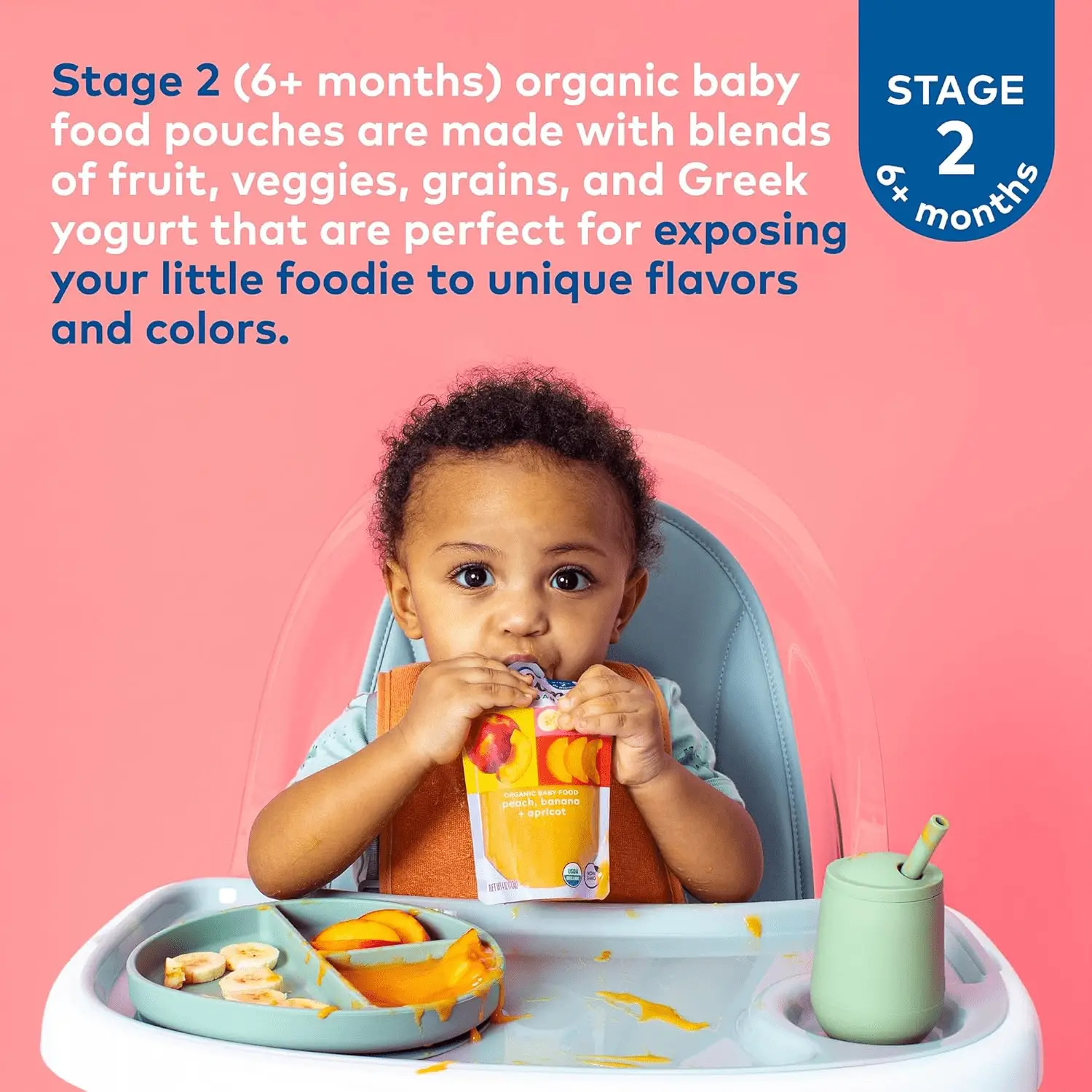 Stage 2 Organic Baby Food - Peach, Banana, and Apricot - 4 Oz Pouch (Pack of 12) - Organic Fruit and Vegetable Baby Food Pouch - Image 4