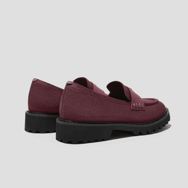 Francesca Women'S Loafers, Waterproof Round-Toe Platform Chunky Heel Loafers Bordeaux - Image 4