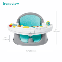 Music & Lights 3-In-1 Discovery Seat and Booster - Convertible, Infant Activity and Feeding Seat with Electronic Piano for Sensory Exploration, for Babies and Toddlers, Teal - Image 4