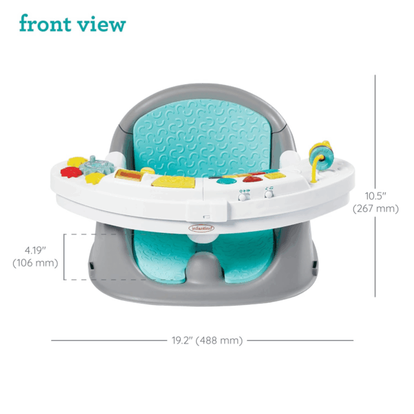 Music & Lights 3-In-1 Discovery Seat and Booster - Convertible, Infant Activity and Feeding Seat with Electronic Piano for Sensory Exploration, for Babies and Toddlers, Teal - Image 4