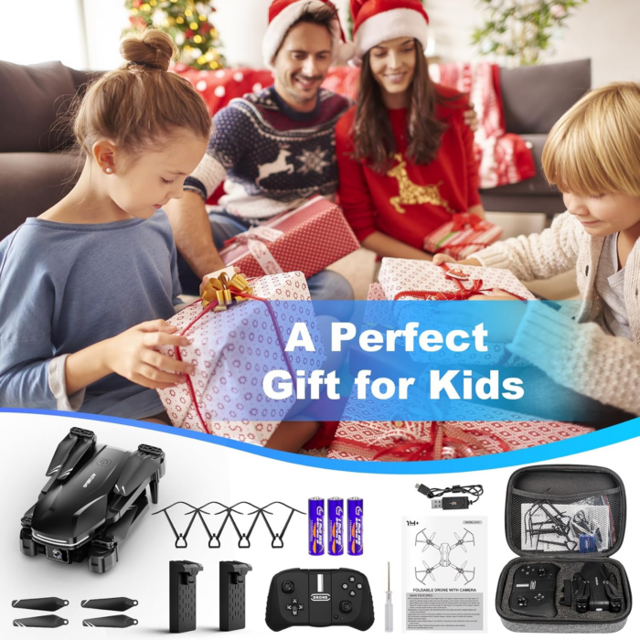 Drone with Camera 1080P HD FPV Foldable Drone for Beginners and Kids, Quadcopter with Voice Gesture Control with Carrying Case, One Key Take Off/Land, Optical Flow Positioning, 360° Flip, Waypoint Fly - Image 7