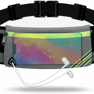 Running Belt Waist Pack Bag Fanny Pack for Phone Men Women,Thin Runners Pouch Belt for Hiking Walking Sports Cycling Traveling Money Belt,Phone Carrier Waistband for Wallet Gray