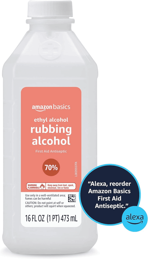 70% Ethyl Rubbing Alcohol First Aid Antiseptic, Unscented, 16 Fl Oz (Pack of 12) (Previously Solimo) - Image 5