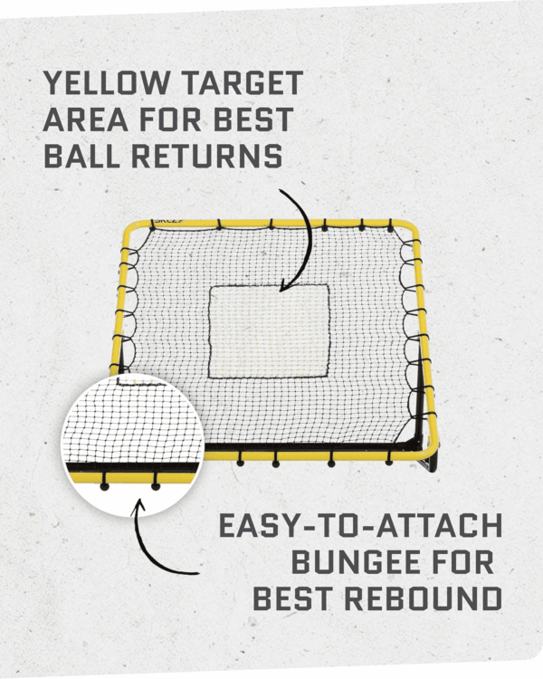 Fielding Trainer - Baseball & Softball Pitch-Back Rebound Net - Ground, Line Drive & Fly Ball Return Settings - 4 X 4.5-Foot Steel Frame, UV & Weather Resistant Bungee Net, Easy-Fold Design - Image 6