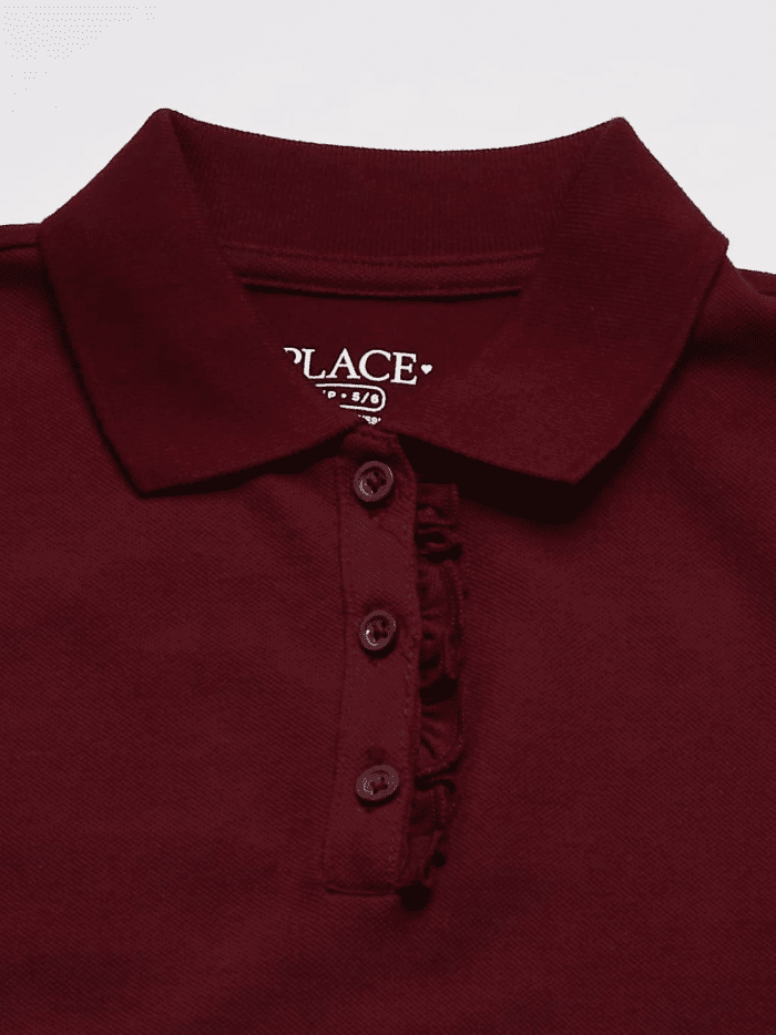 Girls' Short Sleeve Ruffle Pique Polo - Image 2