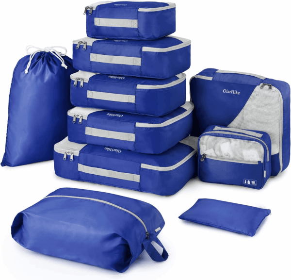 ALL INCLUDED 10 Set Durable Packing Cubes for Suitcases, Essentials for Travel, UPGRADED Anti-Tear Stitching, NEW Improved Luggage Packing Organizers for Travel Accessories (Klein Blue) - Image 9
