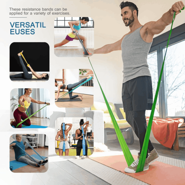 5 Pcs Professional Resistance Bands. Latex-Free, Elastic Band, Work Out Bands, Stretch Bands for Working Out Women or Men, Exercise Bands Set for Physical Therapy, Yoga, Pilates - Image 3