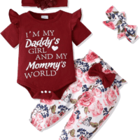 Newborn Infant Baby Girl Clothes Ruffle Romper Toddler Girl Floral Cotton Pant Sets Girls Clothing Outfit