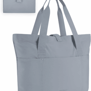 Tote Bag for Women, Foldable Tote Bag with Zipper Travel Large Shoulder Bag Handbag for Work-16.5''L X 6''Wx 14''H