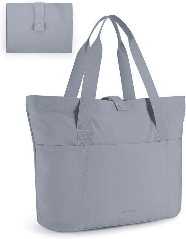 Tote Bag for Women, Foldable Tote Bag with Zipper Travel Large Shoulder Bag Handbag for Work-16.5''L X 6''Wx 14''H