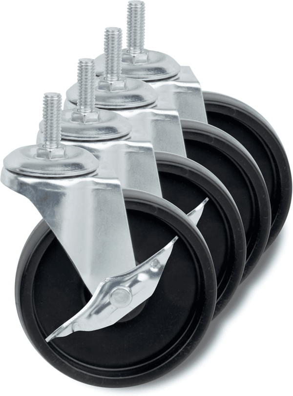 5-Tier White Shelving Unit (SHF-01055) + 4" Caster Wheels for Shelving Units (Set of 4) - Image 6