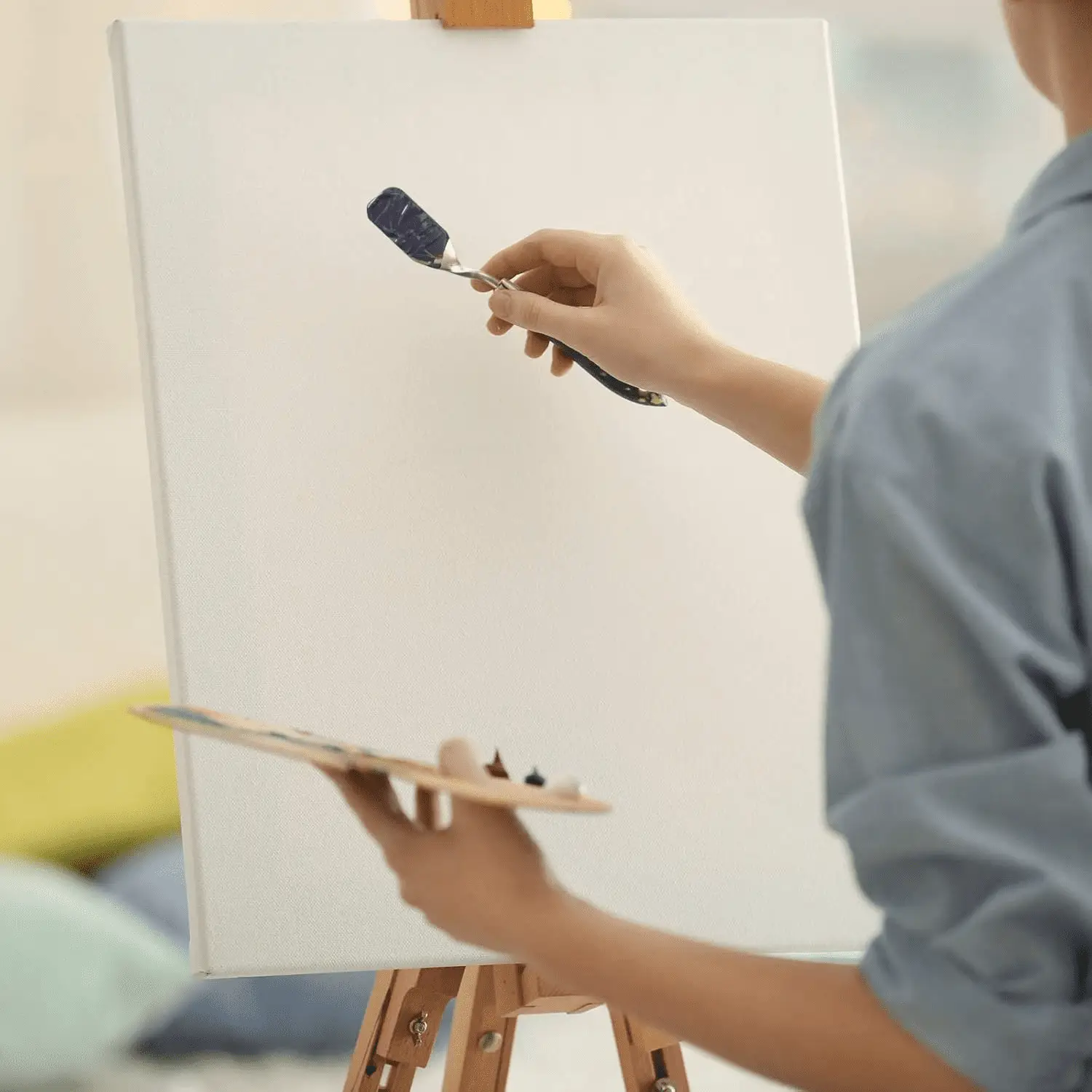 7 Pieces Painting Knife Set Spatula Palette Knife Stainless Steel Drawing Scraper Oil Painting Accessories with Wood Handle for Art Acrylic Draw Color Mixing Supplies(Redwood Color) - Image 6