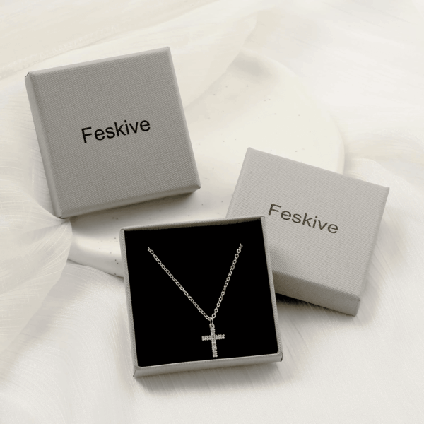 CZ Diamond Necklace for Women Dainty Square Cubic Zirconia Splints Solitaire Pendant Necklace for Women 14Kgold/Silver Plated Different Width Square CZ Pendant Necklaces Simulated Diamond Bridesmaid Jewelry for Women - Image 7