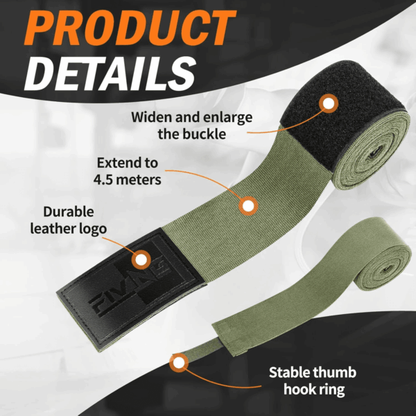 Premium Handwraps 180 Inches Elastic Hand Wraps with Thumb Loop for Boxing, MMA, Muay Thai and Other Martial Arts 4M for Men & Women - Image 3