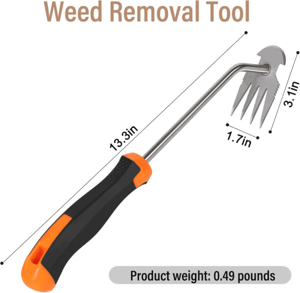 Weed Puller Tool,Portable Garden Weeder Tool,2024 New Manganese Steel Weeding Tools,For Hand Weeder Puller for Vegetable Gardening Backyard Farm Planting & Uprooting Weeding Tool (Rubber Handle) - Image 2