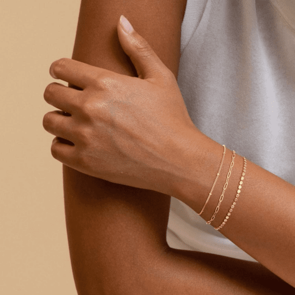 Gold Bracelets for Women Trendy, Dainty 14K Gold Plated Bracelet Stack Beaded Chain Bracelet Set Thin Small Cute Paperclip Bracelets Fashion Waterproof Jewelry Gift Gold Accessories for Women - Image 2