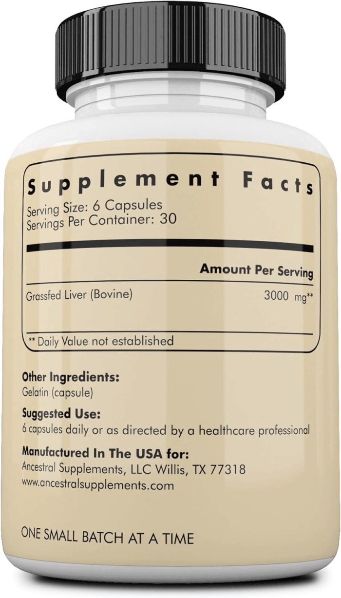 Grass Fed Beef Liver 180 Capsules, Supports Energy Production, Detoxification, Digestion, Immunity and Full Body Wellness, Non-Gmo, Freeze Dried Liver Health Supplement - Image 2