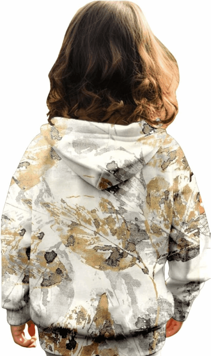 Camo Hoodies for Teen Girls Cute Sweatshirt Maple Leaf Print Oversized Fleece Sweatshirts Pullover Tops with Pocket - Image 5