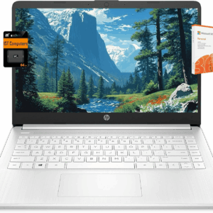 HP 14" Ultra Light Laptop for Student & Home (Intel Quad-Core N4120, 4GB RAM, 128GB(64GB + 64GB SD), 1-Year Office 365) 11-Hr Long Battery Life, Webcam, Wifi, Win 11 Home in S Mode - Snow White