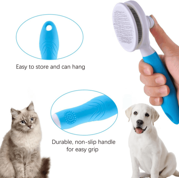 Cat Self Cleaning Slicker Brush, Pets Skin Friendly Grooming Brushes for Shedding Dogs Cats Hair Easy to Remove Loose Undercoat with Long or Short Hairs Pet Massage Tool All Hair Type - UPGRADED - Image 6