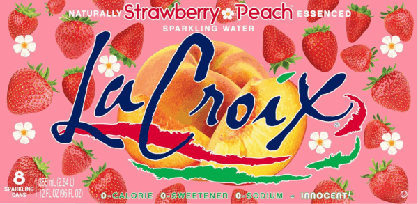 Lacroix Sparkling Water, Strawberry Peach, 12 Fl Oz (Pack of 8) - Image 2