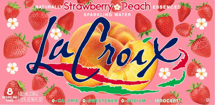 Lacroix Sparkling Water, Strawberry Peach, 12 Fl Oz (Pack of 8) - Image 2